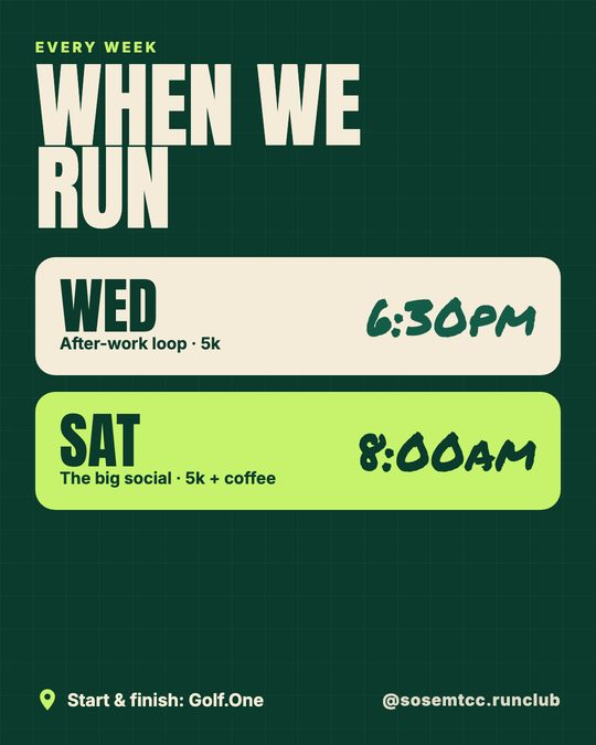 Weekly run schedule post